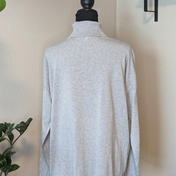 J. Jill Silk & Cotton Gray Long Sleeve Turtleneck - Picture 2 of 8